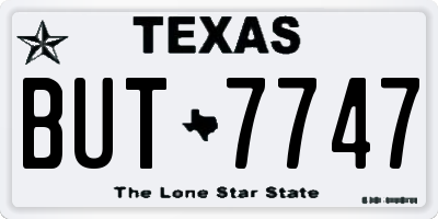 TX license plate BUT7747