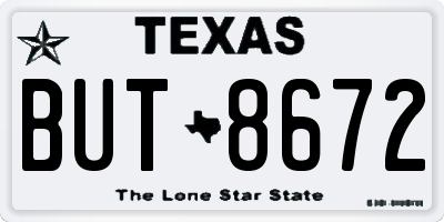 TX license plate BUT8672