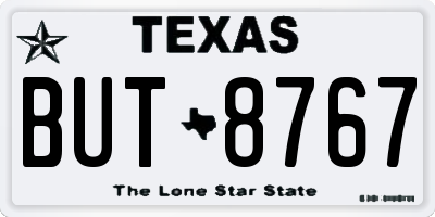 TX license plate BUT8767