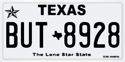 TX license plate BUT8928