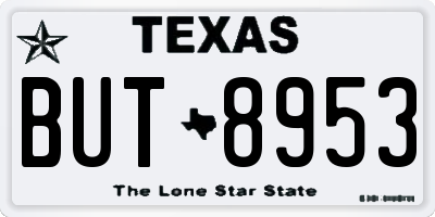 TX license plate BUT8953