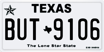 TX license plate BUT9106