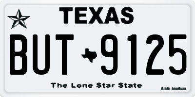 TX license plate BUT9125