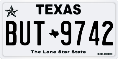 TX license plate BUT9742