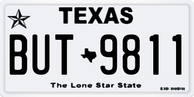 TX license plate BUT9811