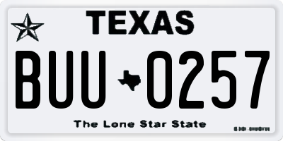 TX license plate BUU0257