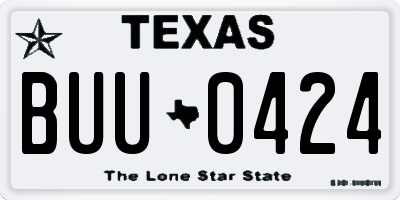 TX license plate BUU0424