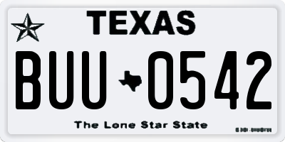 TX license plate BUU0542
