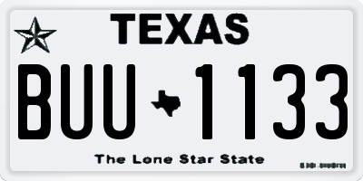 TX license plate BUU1133