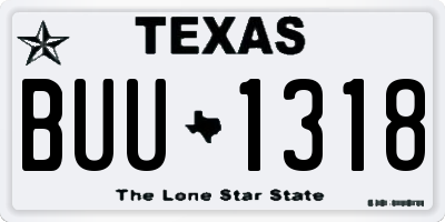 TX license plate BUU1318