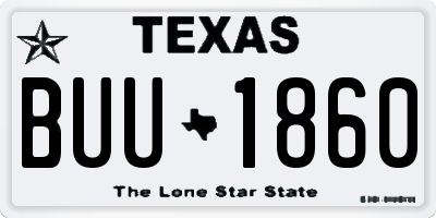 TX license plate BUU1860