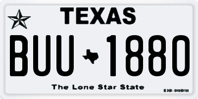 TX license plate BUU1880