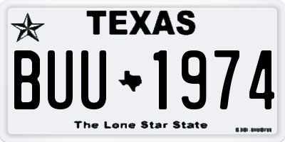 TX license plate BUU1974