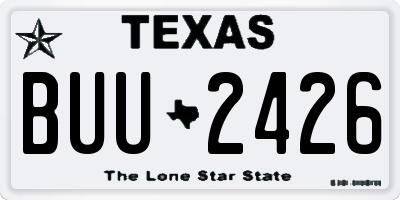 TX license plate BUU2426