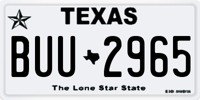 TX license plate BUU2965