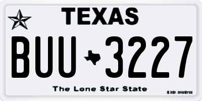 TX license plate BUU3227