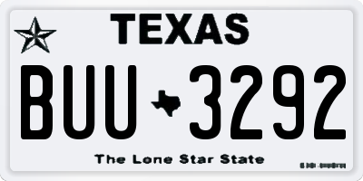 TX license plate BUU3292