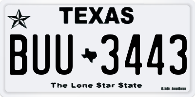 TX license plate BUU3443