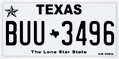 TX license plate BUU3496