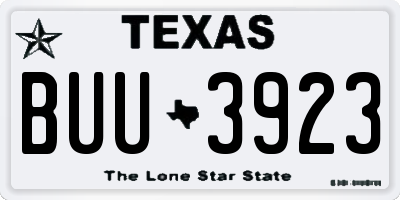 TX license plate BUU3923