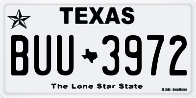 TX license plate BUU3972