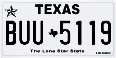 TX license plate BUU5119