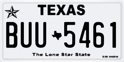 TX license plate BUU5461