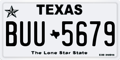 TX license plate BUU5679