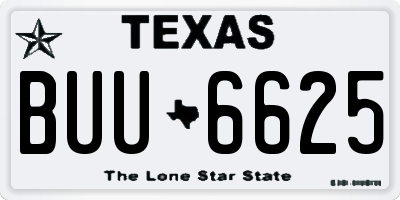 TX license plate BUU6625