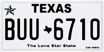 TX license plate BUU6710