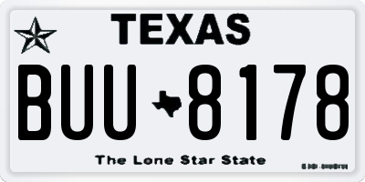 TX license plate BUU8178