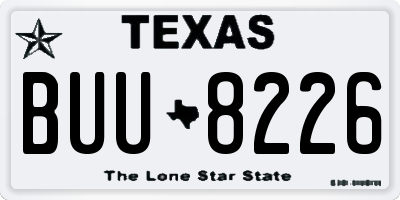TX license plate BUU8226