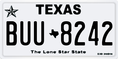 TX license plate BUU8242