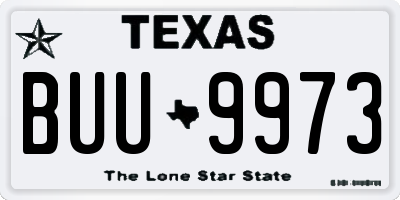 TX license plate BUU9973