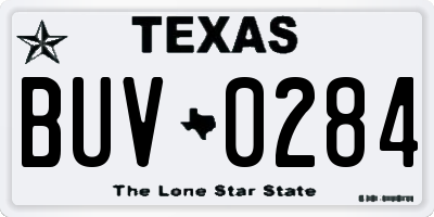 TX license plate BUV0284