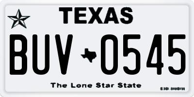 TX license plate BUV0545