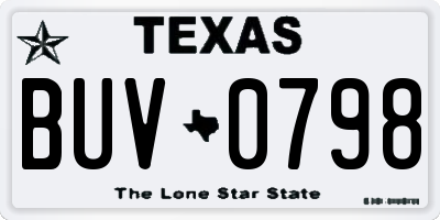 TX license plate BUV0798