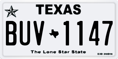 TX license plate BUV1147