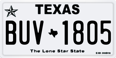 TX license plate BUV1805