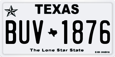 TX license plate BUV1876