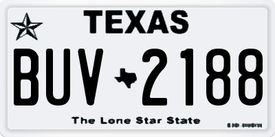 TX license plate BUV2188