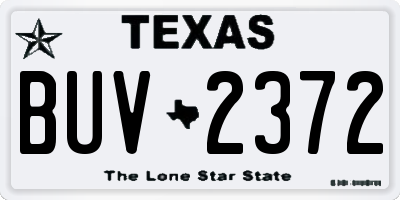 TX license plate BUV2372