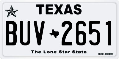 TX license plate BUV2651