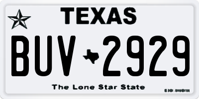 TX license plate BUV2929