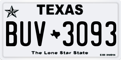 TX license plate BUV3093