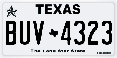 TX license plate BUV4323