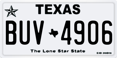TX license plate BUV4906