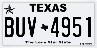 TX license plate BUV4951