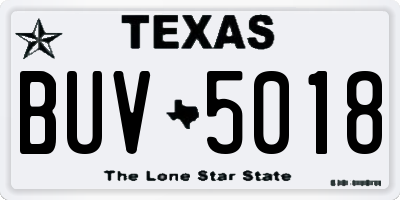 TX license plate BUV5018