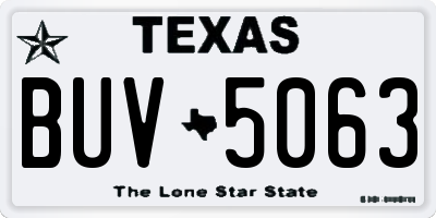 TX license plate BUV5063